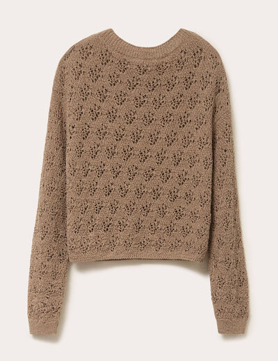 Pull manches longues beige femme