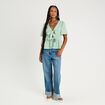 Blouse manches courtes noeuds vert prairie femme