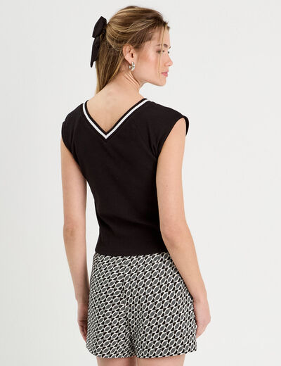 T-shirt manches courtes noir femme