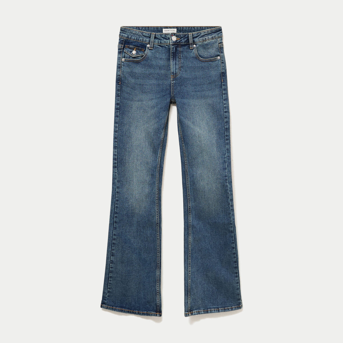 Jean bootcut taille basse denim dirty femme