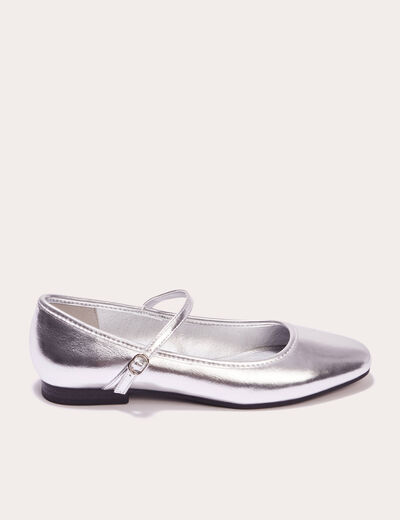 Ballerines plates gris argent femme