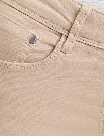 Jeans slim 5 poches taupe femme