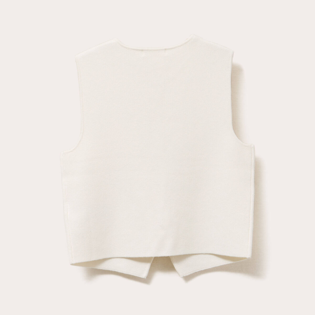 Gilet sans manches cropped ecru femme