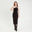 Robe ajustée asymétrique noir femme