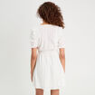 Robe évasée dentelle ecru femme