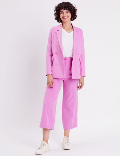 Pantalon city large violet femme