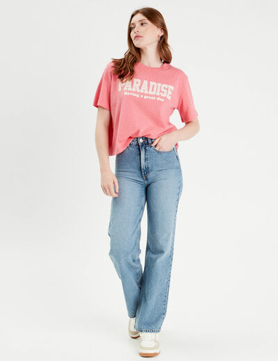 T-shirt manches courtes rose femme