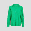 Chemise manches longues contenant du lin vert femme