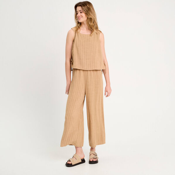 Combinaison sans manches beige femme
