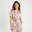 Chemise nouée manches courtes rose femme