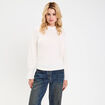 Blouse ajour&eacute;e manches longues ivoire femme