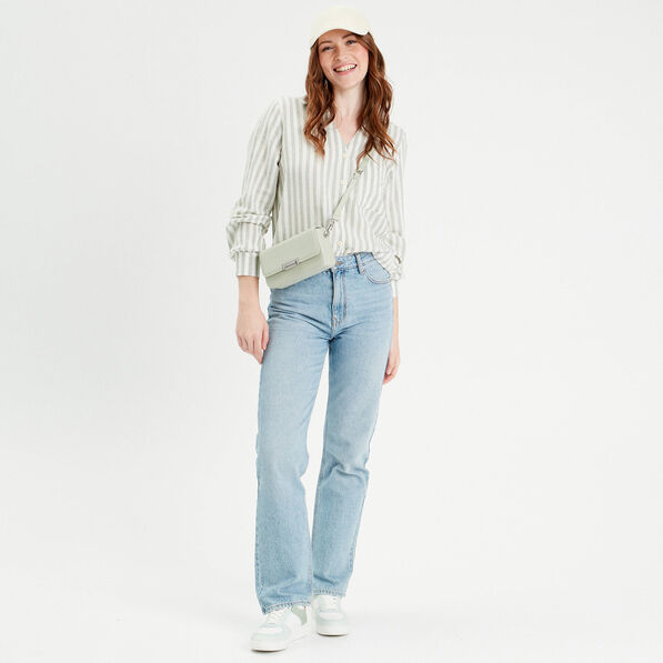 chemise manches longues contenant du lin vert femme Chemise manches longues contenant du lin vert femme
