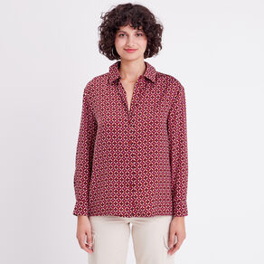 Chemise manches longues satin blanc femme