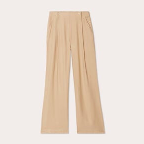 pantalon large boutons beige femme Pantalon large boutons beige femme