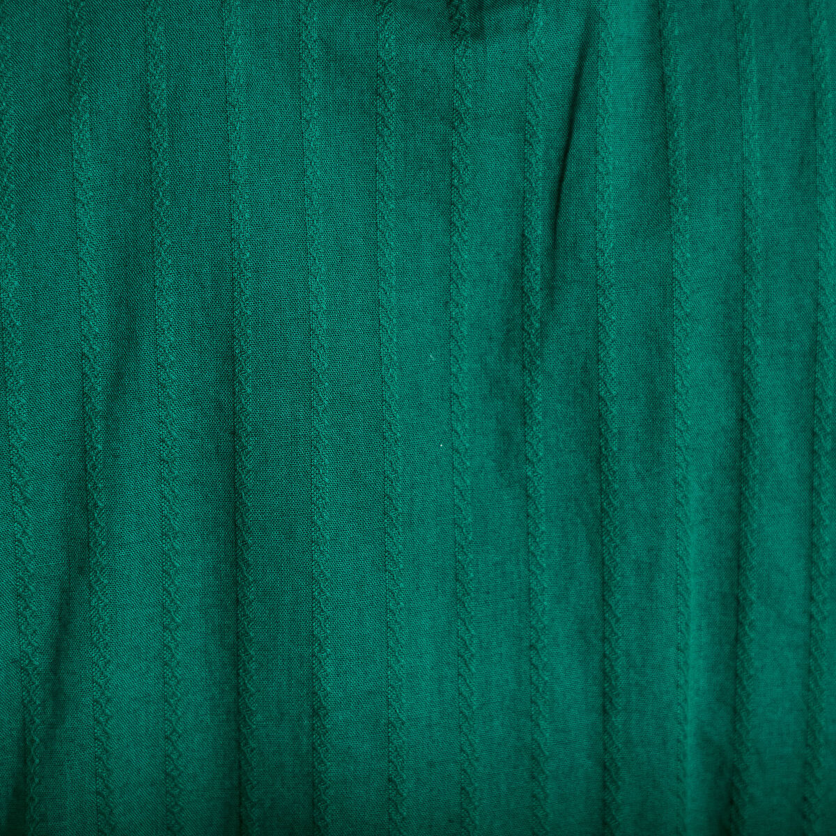 Blouse broderie col v manches 3/4 vert fonc&eacute; femme