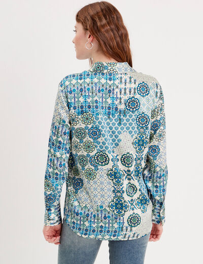 Chemise manches longues blanc femme