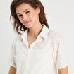 Chemise manches courtes ecru femme