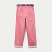 Pantalon chino 7/8&egrave;me taille &eacute;lastiqu&eacute;e rose framboise femme