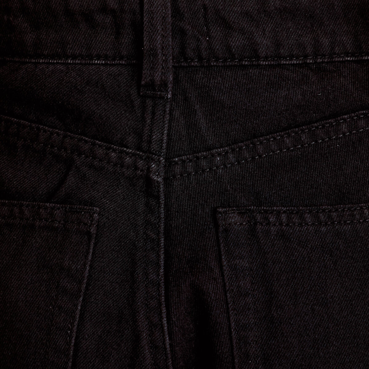 Jean wide leg taille haute denim noir femme