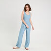Combinaison pantalon droite bleu gris femme
