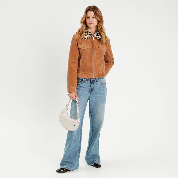veste velours col amovible camel femme Veste velours col amovible camel femme