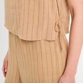 Combinaison sans manches beige femme