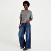 Pull manches courtes gris femme