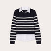 Pull manches longues 2-en-1 ecru femme