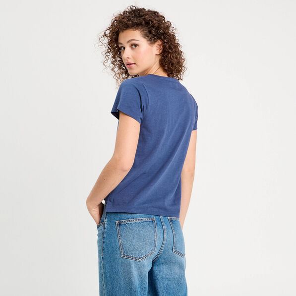 T-shirt manches courtes bleu foncé femme