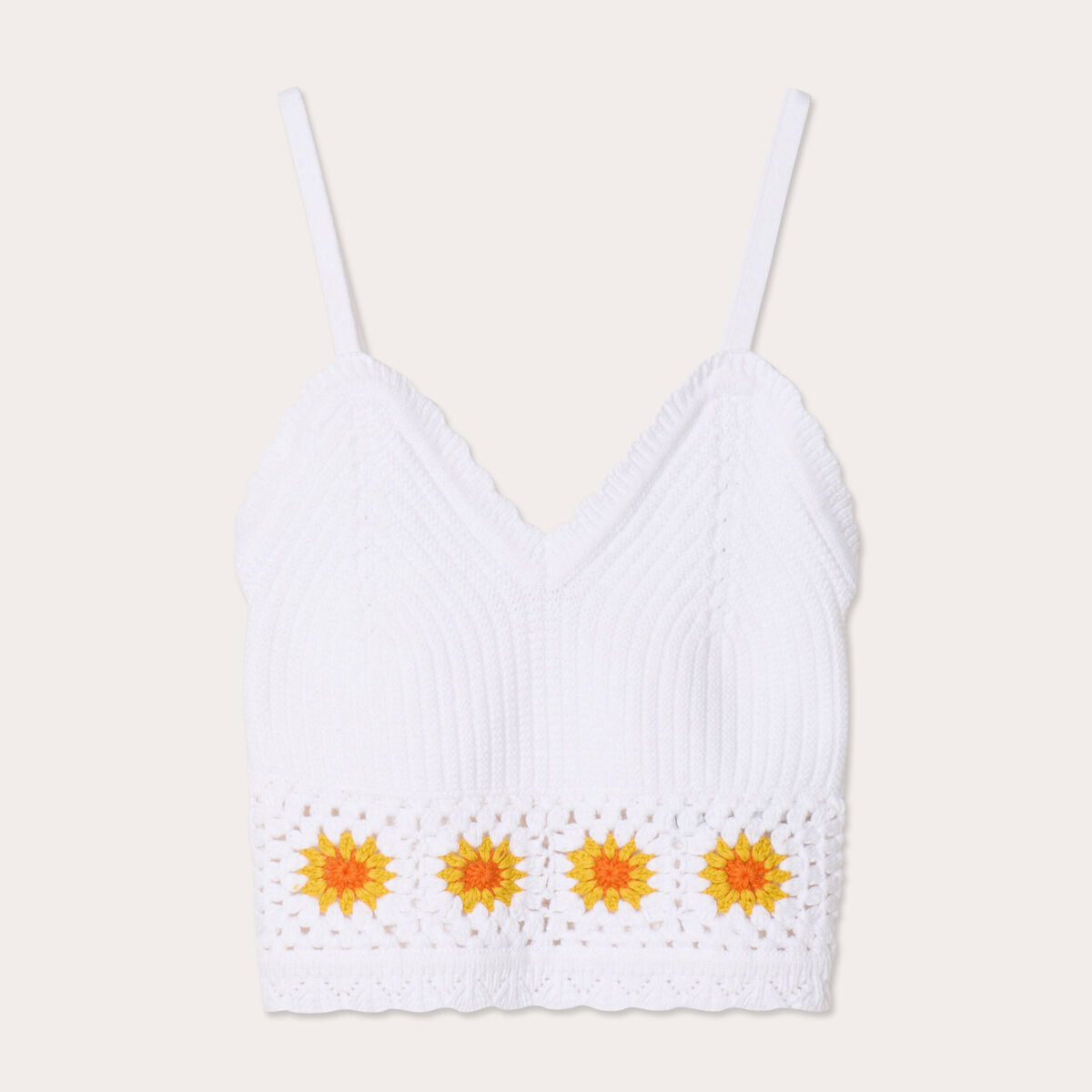 Débardeur tricot ecru femme