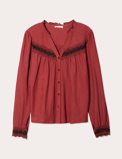 Blouse manches longues vieux rose femme