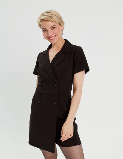 Combishort effet robe noir femme
