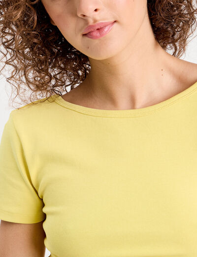 T-shirt manches courtes jaune femme