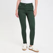 Jeans slim 5 poches vert fonc&eacute; femme