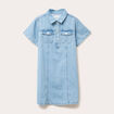 Robe droite en jean denim double stone femme