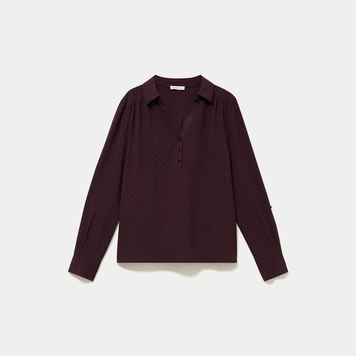 Blouse droite manches longues prune femme