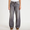 Jean wide leg taille basse denim gris femme