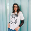 T-shirt oversize manches courtes ecru femme