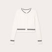Gilet manches longues ajust&eacute; ecru femme