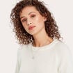 Pull manches longues ecru femme