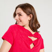 T-shirt noeuds dos rose vif femme