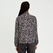 Blouse droite courte manches longues noir femme
