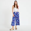 Pantalon large 3/4 taille standard bleu marine femme
