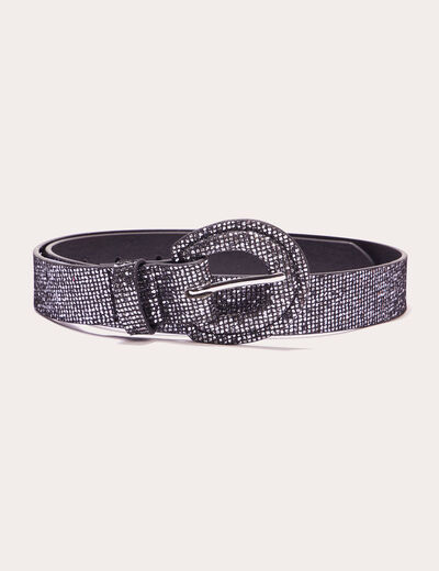 Ceinture avec strass noir femme