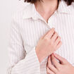 Chemise cintr&eacute;e manches longues blanc femme