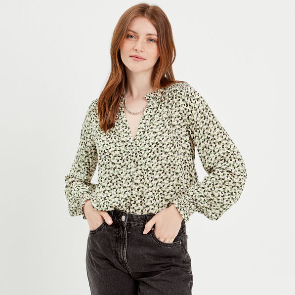 chemise manches longues vert femme Chemise manches longues vert femme