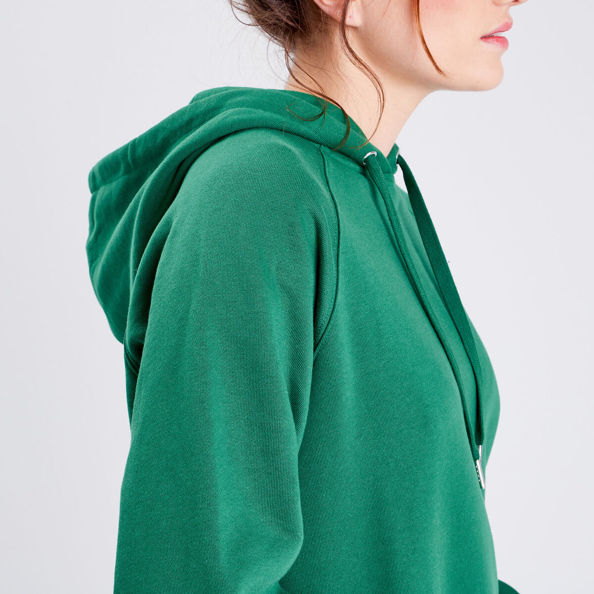 Sweat à capuche vert femme