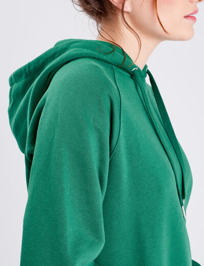 Sweat à capuche vert femme