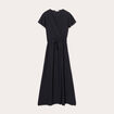 Robe longue évasée cache-coeur noir femme