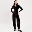 Chemise en velours noir femme